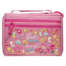 Bible Cover Fashion Pink A Glad Heart Makes A Cheerful Face Prov. 15:13
