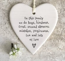 In This Family Porcelain Round Heart