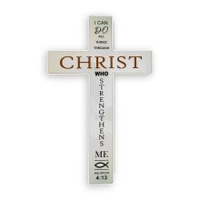 Small Standing Cross – "I can do all things through Christ" (Philippians 4:13)