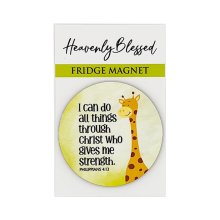Round Fridge Magnet – "I can do all things through Christ who gives me strength" (Philippians 4:13)