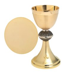 Gold Plated Chalice with Paten H 20 cm
