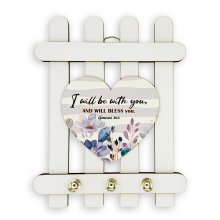 Wooden Key Holder – "I will be with you" (Genesis 26:3)