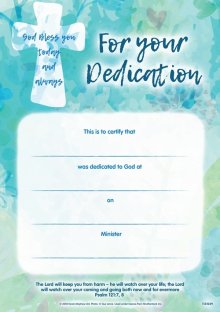 Dedication Certificate Pack of 10