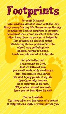 Prayer Card - Footprints