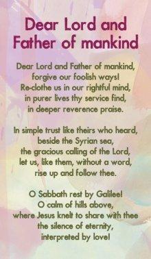 Prayer Card - Dear Lord And Father Of Mankind (Double Sided)