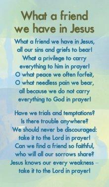 Hymn Card - What A Friend We Have In Jesus (Double Sided)