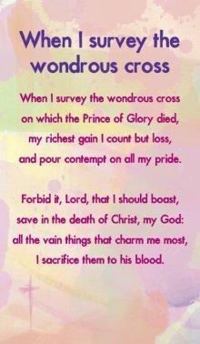 Hymn Card  - When I Survey The Wondrous Cross (Double Sided)