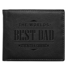 Wallet Leather Brown World's Best Dad Josh. 1:9
