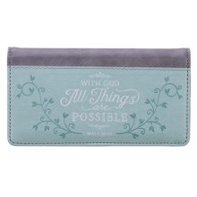 Checkbook Wallet Teal/Gray All Things are Possible Matt. 19:26