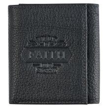 Wallet Leather Black Walk by Faith 2 Cor. 5:7