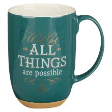 Mug Green/White With God All Things Matt. 19:26