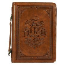 Bible Cover Classic Brown Trust in the Lord Prov. 3:5