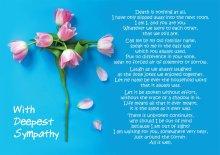 With Deepest Sympathy - Death Is Nothing At All -Standard Card