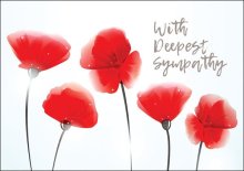 Deepest Sympathy - Poppies Std Card Gloss (6 Pack)