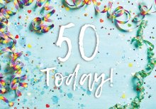 50 Today - Streamers Std Card Gloss (6 Pack)