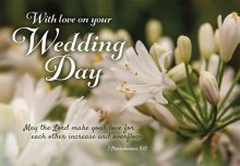 With Love On Your Wedding Day - White Flowers Std Card Gloss (6 Pack)