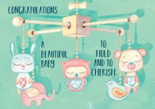 Hold And Cherish - New Baby Std Card Textured (6 Pack)