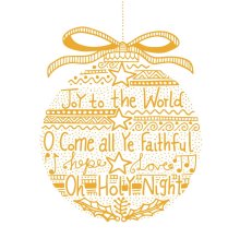 Christmas Set - Joy To The World Bauble 10 Pk Gold Foil