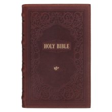 KJV Bible Giant Print Standard-size Full-grain Leather, Dark Brown