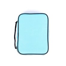 Black & Sky Blue Canvas Bible Cover - Large