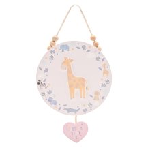 Petit Cheri Giraffe Round Plaque - Baby Girl