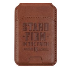 Phone Wallet Magnetic Brown Stand Firm 1 Cor. 16:13