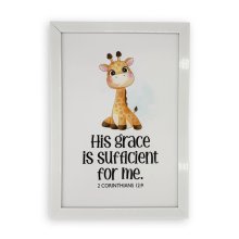 Rectangular Wall Frame – "His grace is sufficient for me" (2 Corinthians 12:9)
