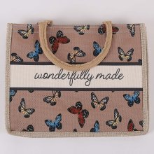 Wonderfully Made Butterfly Design Canvas Tote