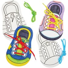 Learn To Tie Shoelaces Colour-In Kits (Pack of 8)