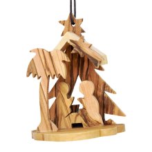 Olive Wood Hanging Nativity - Tree