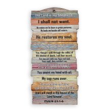 Small Stacked Wooden Plaque – "Psalm 23"