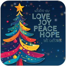 Love Joy Peace Hope Christmas Coaster