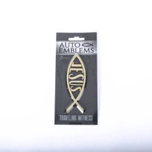 Gold Jesus Fish Car Emblem - Pack of 6