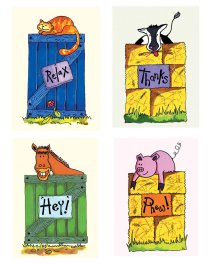 TLC Notelets - Pack D: Cat, Cow, Horse & Pig - 8pk