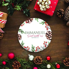 Immanuel God With Us Wooden Coaster