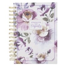 Journal Spiral Purple Floral Strength & Dignity Prov. 31:25