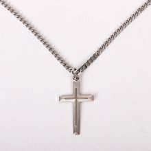 24" Sterling Silver Cross within Cross Design Necklace