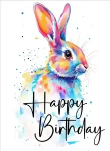 Happy Birthday Rabbit Card (pack of 6)