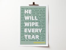 He Will Wipe Every Tear - Revelation 21 - A4 Print - Green