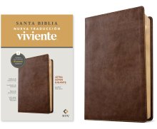 Biblia letra súper gigante NTV, con Filament  (SentiPiel, Café rústico, Letra Roja)