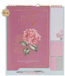 Calendar/Stationery set w/pen Rose & Hydrangeas Ecc. 3:11