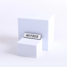 Badge Engraved Mother White Pin