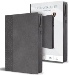 Biblia Reina Valera letra gigante, símil piel gris