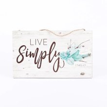 Live Simply Wood Wall Decor with Rope