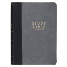 KJV Study Bible Faux Leather, Two-tone Gray and Black