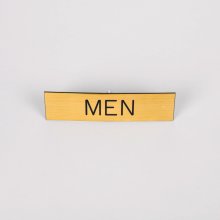 Sign Engraved Men Adhesive Back Gold