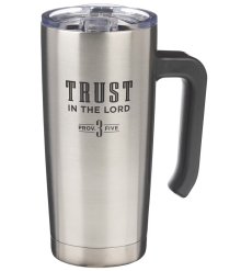 Trust in the Lord Stainless Steel Travel Mug with Handle - Psalm 3:5