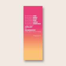 Pack of 30 Christian bookmarks. All same design. Whatever is true