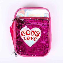 God's Love Sequin Bible Cover - Large