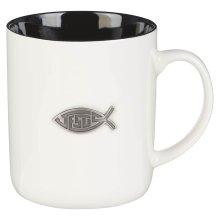 Mug White/Black Jesus Badge Matt. 28:19